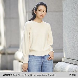 Uniqlo Puff Sleeve Crew Neck Sweater
